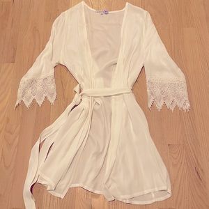 White Bridal Robe, XS